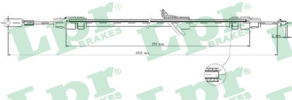 LPR Håndbremsekabel c0982b for MERCEDES-BENZ