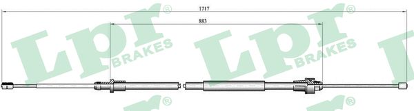 LPR Håndbremsekabel c0998b for PEUGEOT