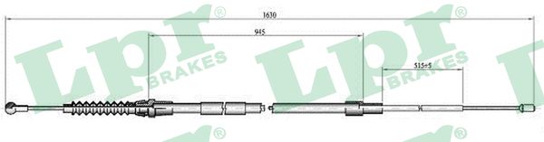 LPR Håndbremsekabel c1098b for VW