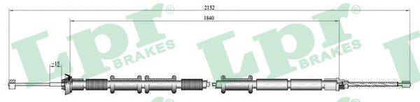 LPR Håndbremsekabel c1320b for FIAT