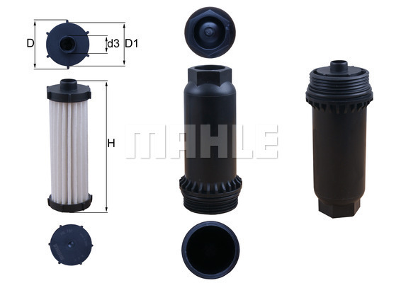 Hydraulikfilter, automatisk gearkasse, MAHLE, 40 mm, b.la. til Ford~Volvo~Renault~Mitsubishi~Ford Usa