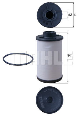 Hydraulikfilter, automatisk gearkasse, MAHLE, 58,1 mm, b.la. til Audi~VW~Seat~Skoda