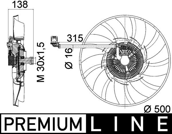 MAHLE Ventilator, motorkøling cff471000p for LAND ROVER