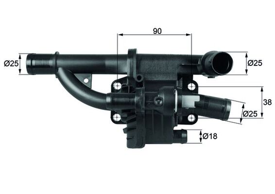 MAHLE Termostat, kølemiddel th4083 for FORD VOLVO MINI CITROËN/PEUGEOT PEUGEOT FIAT MAZDA SUZUKI