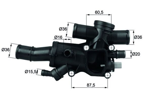 MAHLE Termostat, kølemiddel th4483 for FORD VOLVO PEUGEOT CITROËN/PEUGEOT FORD ASIA & OCEANIA