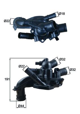 MAHLE Termostat, kølemiddel tm46105 for BMW MINI