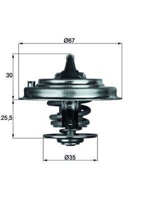 Termostat, kølemiddel MAHLE ORIGINAL TX 30 71D