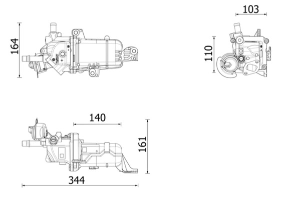 MAHLE Køler, udstødningsgastilbageføring CE 49 000P for FIAT RENAULT