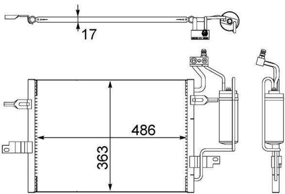 MAHLE Kondensor, klimaanlæg ac404000s for VAUXHALL GENERAL MOTORS