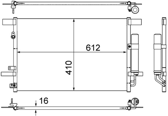 MAHLE Kondensor, klimaanlæg ac557000s for CITROËN/PEUGEOT MITSUBISHI