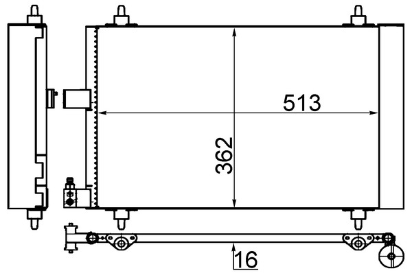 MAHLE Kondensor, klimaanlæg ac585001s for PEUGEOT CITROËN