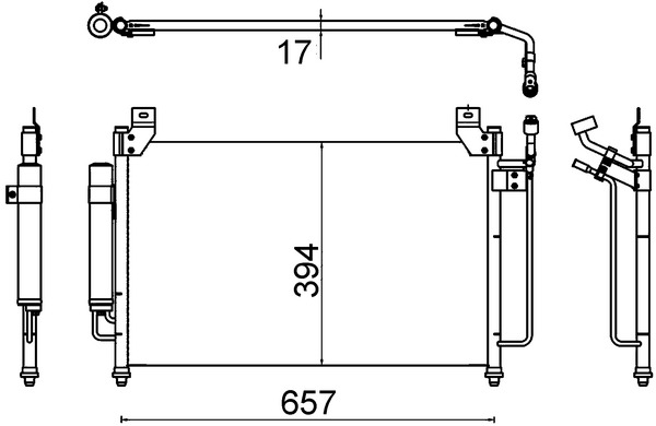 MAHLE Kondensor, klimaanlæg ac642000s for MAZDA