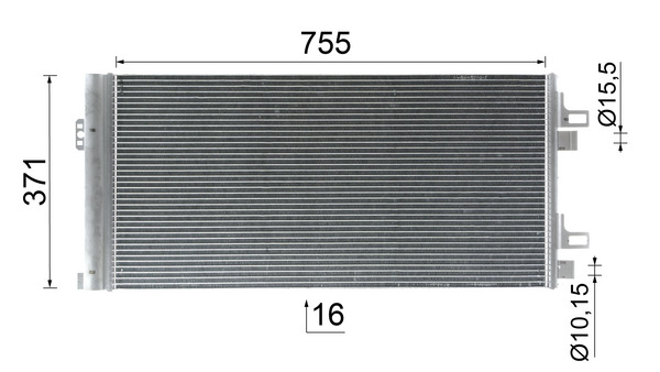 MAHLE Kondensor, klimaanlæg ac1122000p for FIAT