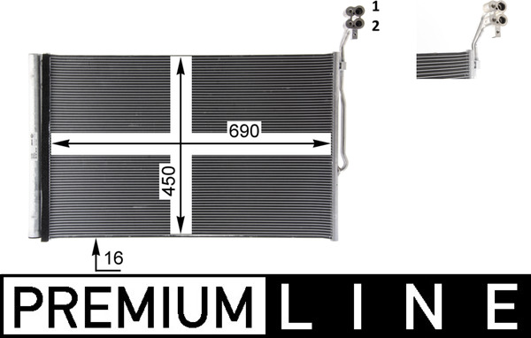 MAHLE Kondensor, klimaanlæg ac777000p for PORSCHE CUPRA