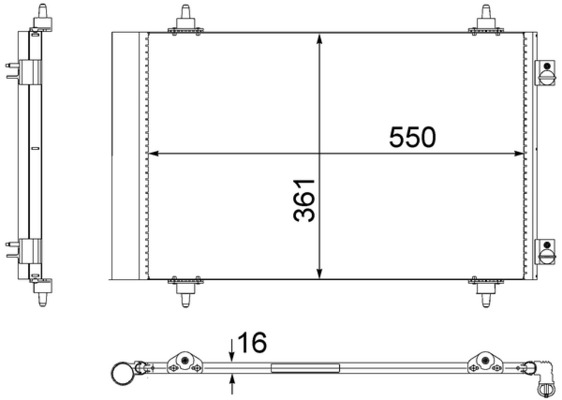 MAHLE Kondensor, klimaanlæg ac487000s for PEUGEOT LANCIA FIAT CITROËN/PEUGEOT FIAT / LANCIA TOYOTA