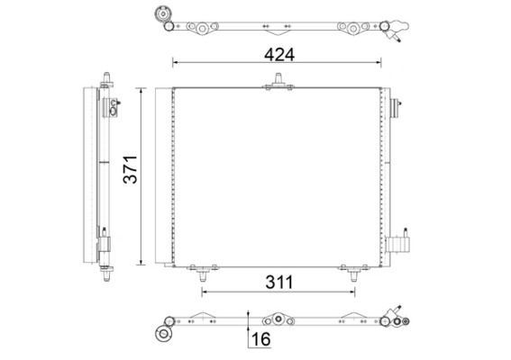 MAHLE Kondensor, klimaanlæg ac460000s for VAUXHALL PEUGEOT CITROËN/PEUGEOT DS CITROËN