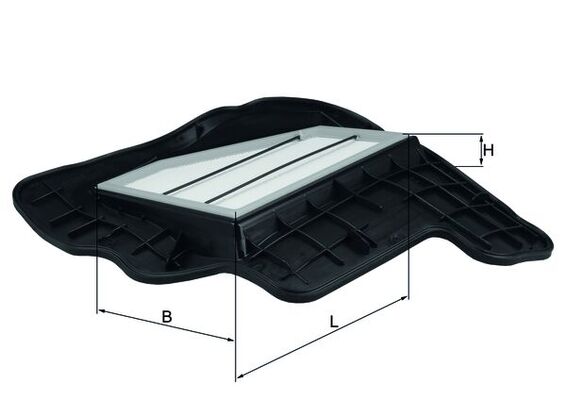 MAHLE Luftfilter lx16855 Filterindsats length_mm_203|Længde [mm]|380 width_mm_206|Bredde [mm]|296 height_mm_209|Højde [mm]|110 height_1_mm_339|Højde 1