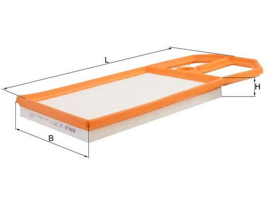 MAHLE Luftfilter lx5711 Filterindsats length_mm_203|Længde [mm]|419 width_mm_206|Bredde [mm]|188 height_mm_209|Højde [mm]|32 seal_material_2923|Materi