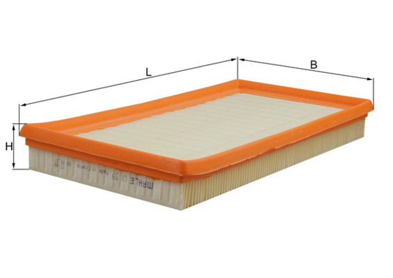 MAHLE Luftfilter lx59 Filterindsats length_mm_203|Længde [mm]|335 width_mm_206|Bredde [mm]|165 height_mm_209|Højde [mm]|37 height_1_mm_339|Højde 1 [mm
