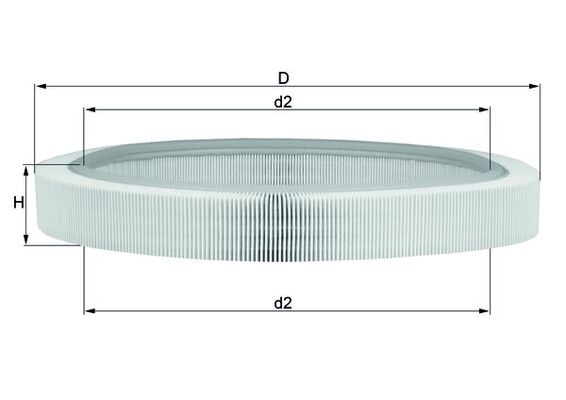 MAHLE Luftfilter lx61 Filterindsats height_mm_209|Højde [mm]|56 outer_diameter_mm_497|Yderdiameter [mm]|410 inner_diameter_1_mm_995|Inder diameter 1