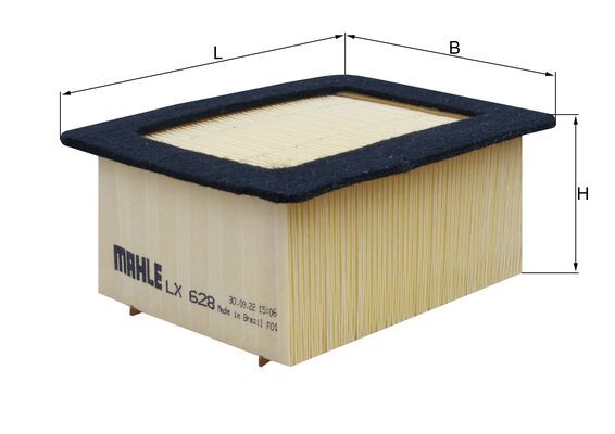 MAHLE Luftfilter lx628 Filterindsats length_mm_203|Længde [mm]|145 width_mm_206|Bredde [mm]|112 height_mm_209|Højde [mm]|62 height_1_mm_339|Højde 1 [m