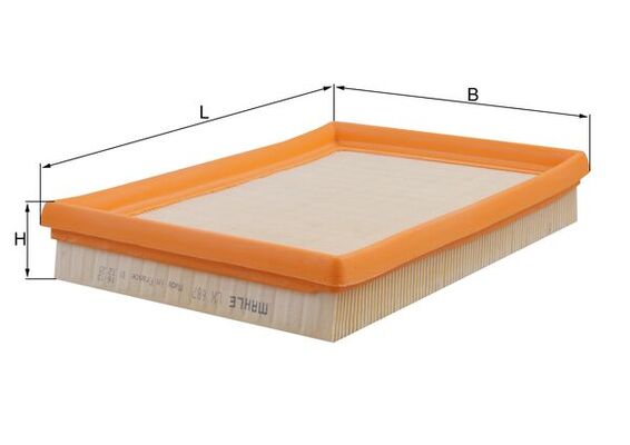 MAHLE Luftfilter lx687 Filterindsats length_mm_203|Længde [mm]|256 width_mm_206|Bredde [mm]|177 height_mm_209|Højde [mm]|41 seal_material_2923|Materia