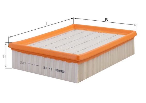 MAHLE Luftfilter lx691 Filterindsats length_mm_203|Længde [mm]|242 width_mm_206|Bredde [mm]|188 height_mm_209|Højde [mm]|58 seal_material_2923|Materia