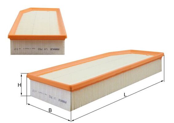 MAHLE Luftfilter lx752 Filterindsats length_mm_203|Længde [mm]|378 width_mm_206|Bredde [mm]|156 height_mm_209|Højde [mm]|56 seal_material_2923|Materia