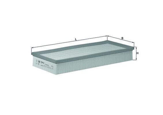 MAHLE Luftfilter lx792 Filterindsats length_mm_203|Længde [mm]|389 width_mm_206|Bredde [mm]|185 height_mm_209|Højde [mm]|57 seal_material_2923|Materia
