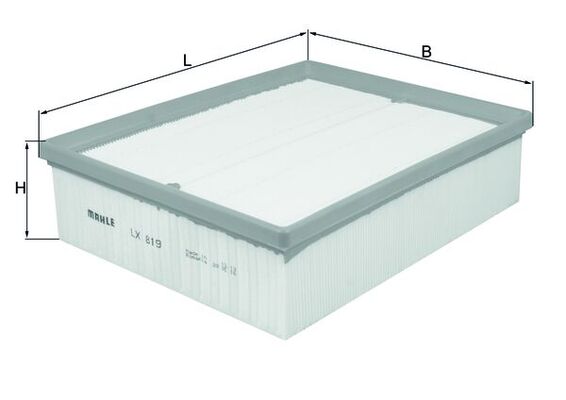MAHLE Luftfilter lx819 Filterindsats length_mm_203|Længde [mm]|266 width_mm_206|Bredde [mm]|213 height_mm_209|Højde [mm]|70 seal_material_2923|Materia