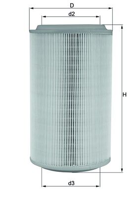MAHLE Luftfilter lx913 Filterindsats height_mm_209|Højde [mm]|256 outer_diameter_mm_497|Yderdiameter [mm]|149 inner_diameter_1_mm_995|Inder diameter