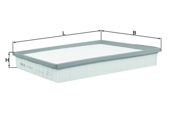 MAHLE Luftfilter lx9352 Filterindsats length_mm_203|Længde [mm]|280 width_mm_206|Bredde [mm]|180 height_mm_209|Højde [mm]|57 seal_material_2923|Materi