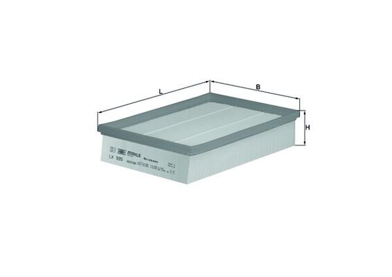 KNECHT Luftfilter lx935 Filterindsats length_mm_203|Længde [mm]|280 width_mm_206|Bredde [mm]|180 height_mm_209|Højde [mm]|57 seal_material_2923|Materi