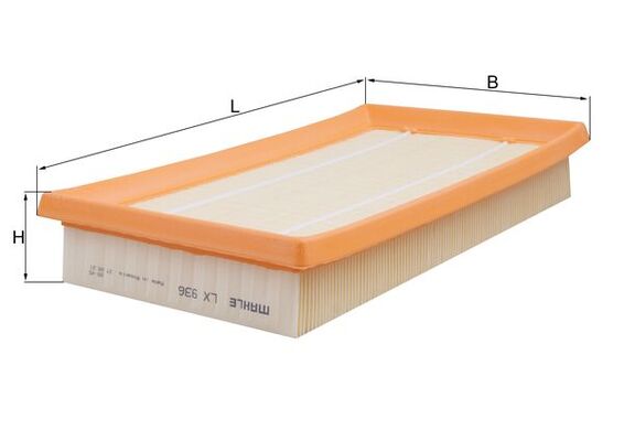 KNECHT Luftfilter lx936 Filterindsats length_mm_203|Længde [mm]|321 width_mm_206|Bredde [mm]|177 height_mm_209|Højde [mm]|49 seal_material_2923|Materi