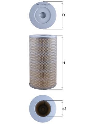 MAHLE Luftfilter lx941 Filterindsats height_mm_209|Højde [mm]|281 outer_diameter_mm_497|Yderdiameter [mm]|146 inner_diameter_1_mm_995|Inder diameter