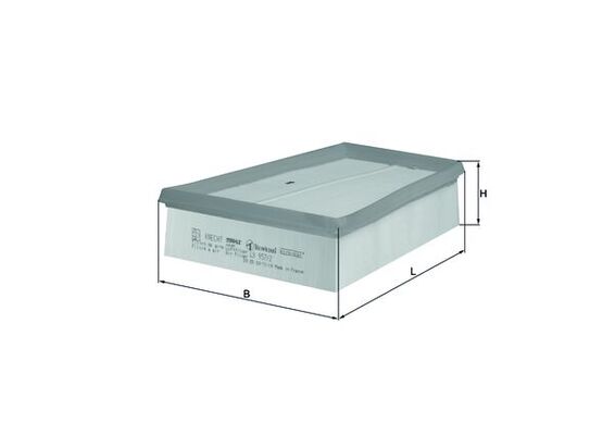 MAHLE Luftfilter lx9572 Filterindsats length_mm_203|Længde [mm]|243 width_mm_206|Bredde [mm]|192 height_mm_209|Højde [mm]|58 seal_material_2923|Materi