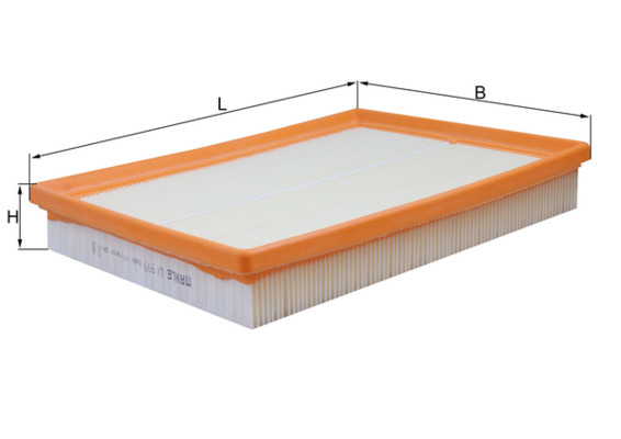 MAHLE Luftfilter lx999 Filterindsats length_mm_203|Længde [mm]|290 width_mm_206|Bredde [mm]|206 height_mm_209|Højde [mm]|42 seal_material_2923|Materia