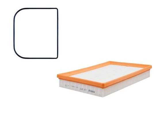 MAHLE Luftfilter lx977d Filterindsats length_mm_203|Længde [mm]|288 width_mm_206|Bredde [mm]|188 height_mm_209|Højde [mm]|42 seal_material_2923|Materi