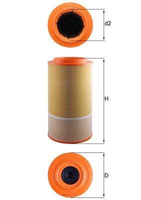 MAHLE Luftfilter lx1024 Filterindsats height_mm_209|Højde [mm]|505 outer_diameter_mm_497|Yderdiameter [mm]|267 inner_diameter_1_mm_995|Inder diamete