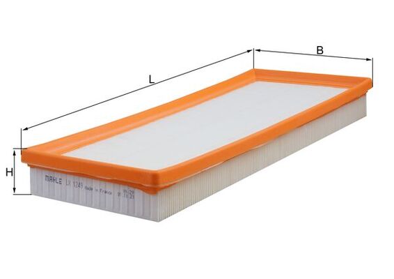 KNECHT Luftfilter lx1249 Filterindsats length_mm_203|Længde [mm]|380 width_mm_206|Bredde [mm]|157 height_mm_209|Højde [mm]|42 packaging_length_cm_1620