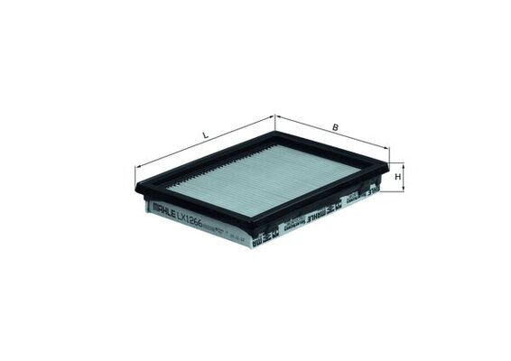 MAHLE Luftfilter lx1266 Filterindsats length_mm_203|Længde [mm]|226 width_mm_206|Bredde [mm]|168 height_mm_209|Højde [mm]|34 seal_material_2923|Materi