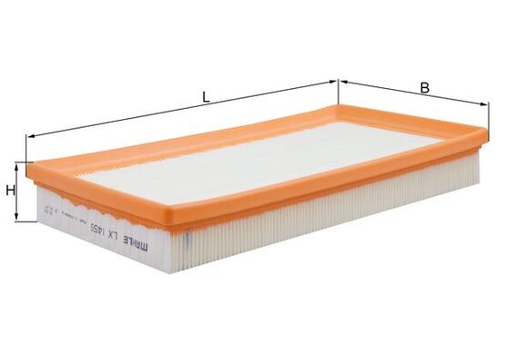 MAHLE Luftfilter lx1455 Filterindsats length_mm_203|Længde [mm]|305 width_mm_206|Bredde [mm]|156 height_mm_209|Højde [mm]|42 packaging_length_cm_1620|