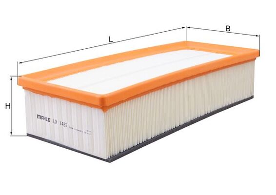 MAHLE Luftfilter lx1482 Filterindsats length_mm_203|Længde [mm]|345 width_mm_206|Bredde [mm]|136 height_mm_209|Højde [mm]|70 seal_material_2923|Materi