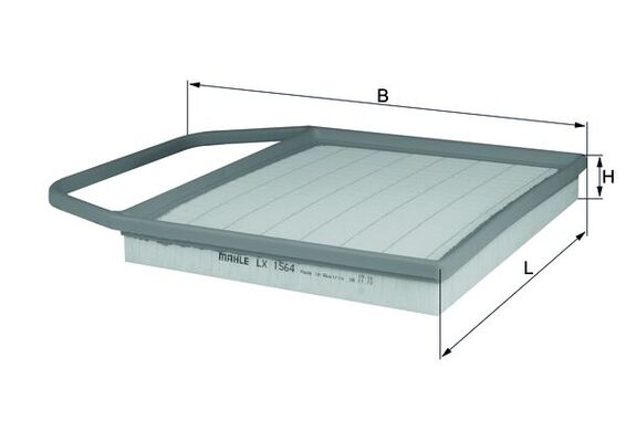 MAHLE Luftfilter lx1564 Filterindsats length_mm_203|Længde [mm]|288 width_mm_206|Bredde [mm]|355 height_mm_209|Højde [mm]|35 net_weight_g_3852|Nettogv