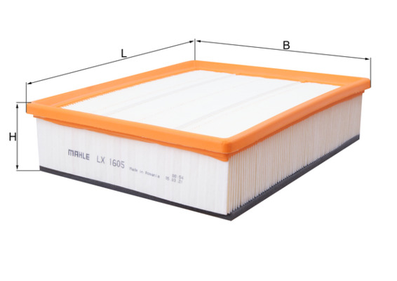 MAHLE Luftfilter lx1605 Filterindsats length_mm_203|Længde [mm]|234 width_mm_206|Bredde [mm]|207 height_mm_209|Højde [mm]|67 height_1_mm_339|Højde 1 [