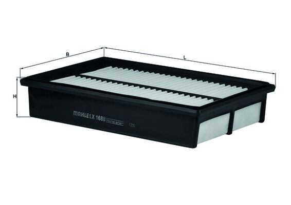 MAHLE Luftfilter lx1688 Filterindsats length_mm_203|Længde [mm]|276 width_mm_206|Bredde [mm]|187 height_mm_209|Højde [mm]|53 seal_material_2923|Materi