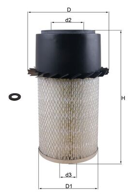 MAHLE Luftfilter lx17 Filterindsats height_mm_209|Højde [mm]|317 outer_diameter_mm_497|Yderdiameter [mm]|155 inner_diameter_1_mm_995|Inder diameter