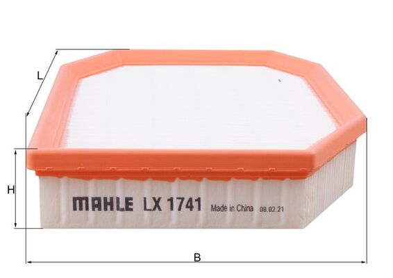 KNECHT Luftfilter lx1741 Filterindsats length_mm_203|Længde [mm]|294 width_mm_206|Bredde [mm]|202 height_mm_209|Højde [mm]|47 height_1_mm_339|Højde 1