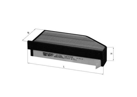 MAHLE Luftfilter lx1710 Filterindsats length_mm_203|Længde [mm]|226 width_mm_206|Bredde [mm]|104 height_mm_209|Højde [mm]|49 height_1_mm_339|Højde 1 [