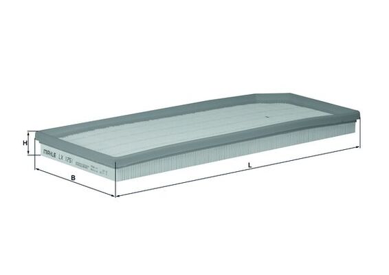 MAHLE Luftfilter lx1751 Filterindsats length_mm_203|Længde [mm]|405 width_mm_206|Bredde [mm]|173 height_mm_209|Højde [mm]|37 seal_material_2923|Materi